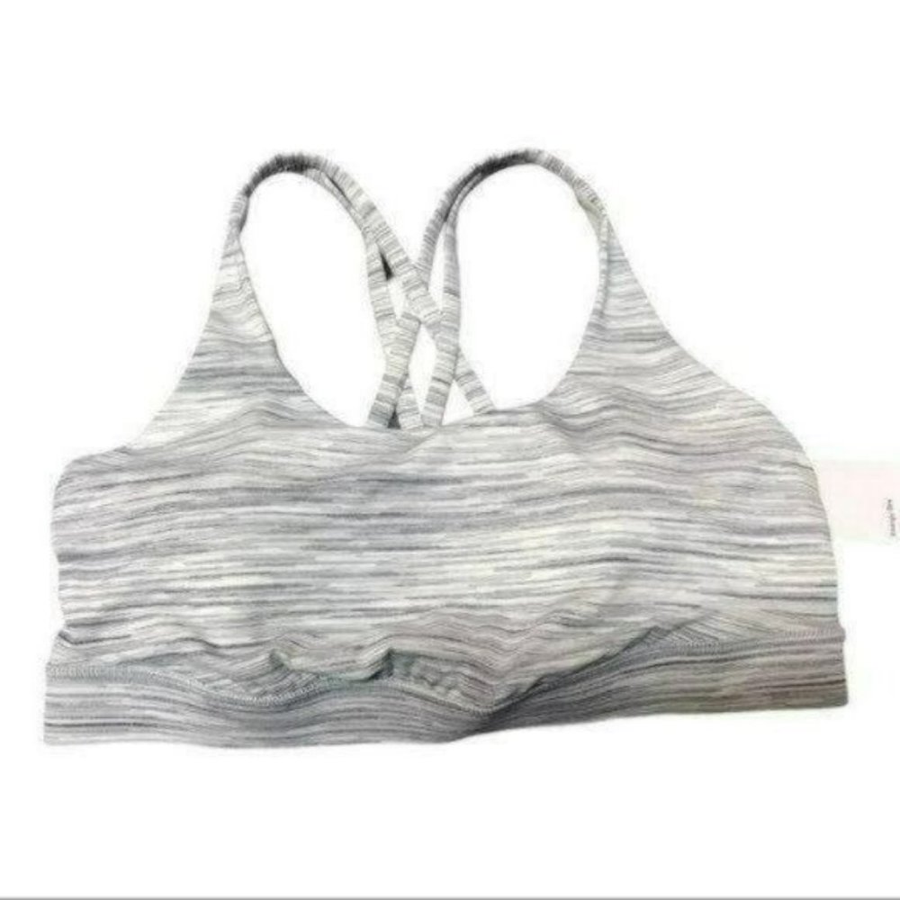 Lululemon Energy Bra Ombre Melange Space Dye Black and White, Size 6 New